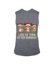 Load image into Gallery viewer, Merry Ottermas All Of The Otter Reindeer Black T-Shirt Unisex Long Sleeve