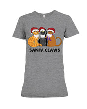 Load image into Gallery viewer, Santa Claws Funny Gift Christmas Gift For Cat Lovers Ladies Tee