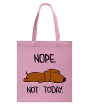 Load image into Gallery viewer, Dachshund Nope Not Today For Dachshunds Lovers Basketweave Tote Bag