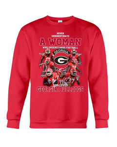 A Woman Loves Georgia Bulldogs Custom Tee Sweatshirt