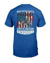 Load image into Gallery viewer, Never Underestimate A Grandpa Black T-Shirt Guys Tee