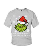 Load image into Gallery viewer, The Grinch Stole My Pancreas Youth Tee