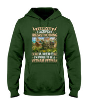 Load image into Gallery viewer, Vietnam Vetera Regret Nothing Black T-Shirt Hoodie