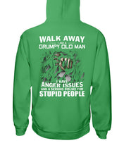 Load image into Gallery viewer, Grumpy Old Man Anger Issue For Stupid People Black T-Shirt Hoodie