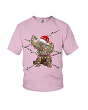 Load image into Gallery viewer, Elephant Color Light Christmas Gift Tee Youth Tee
