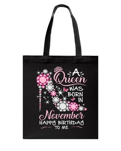 Happy Birthdat To November Queen T-Shirt Basketweave Tote Bag