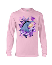Load image into Gallery viewer, Donkey Loves Purple Flowers Custom T-Shirt Unisex Long Sleeve