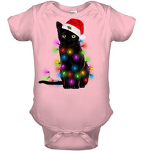 Load image into Gallery viewer, Cat Merry And Bright New Baby Onesie