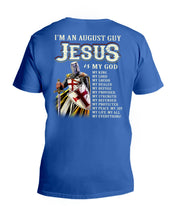 Load image into Gallery viewer, Jesus August My God Horoscope Black T-Shirt Guys V-Neck