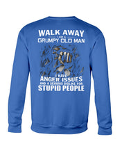 Load image into Gallery viewer, Grumpy Old Man Anger Issue For Stupid People Black T-Shirt Sweatshirt
