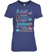 Load image into Gallery viewer, Crocheting Everywhere Black Quote T-Shirt Ladies Tee
