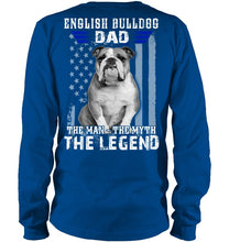 Load image into Gallery viewer, English Bulldog  - The Man - The Myth - The Legend Black T-Shirt Unisex Long Sleeve