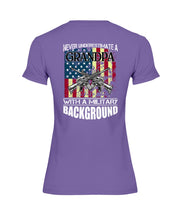 Load image into Gallery viewer, Never Underestimate A Grandpa Black T-Shirt Ladies Tee