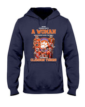 Load image into Gallery viewer, A Woman Loves Clemson Tigers Gift For Fans T-Shirt Hoodie
