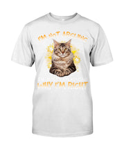 Load image into Gallery viewer, Cat Lovers T-Shirt Not Arguing Just Explaining Guys Tee
