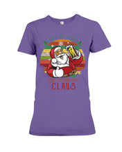 Load image into Gallery viewer, Santa Claus Beer Gift For Christmas Black T-Shirt Ladies Tee