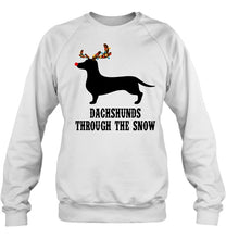 Load image into Gallery viewer, Dachshund Reindeer Through The Snow Christmas Gift Shirt Sweatshirt