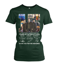 Load image into Gallery viewer, Supernatural 15 Years Anniversary Gift For Fan Black T-Shirt Ladies Tee