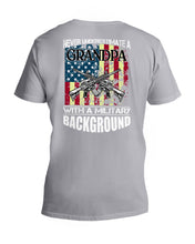Load image into Gallery viewer, Never Underestimate A Grandpa Black T-Shirt Guys V-Neck