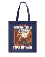 Load image into Gallery viewer, Veteran Cost Of War Gift For Soldier T-Shirt Basketweave Tote Bag