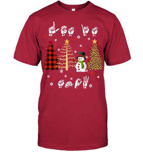 Let It Snow Christmas Snowman Asl Gift Tee Guys Tee