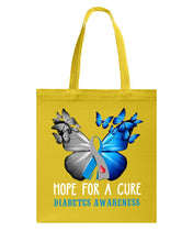 Load image into Gallery viewer, Hope For Cure Diabetes Awareness Basketweave Tote Bag