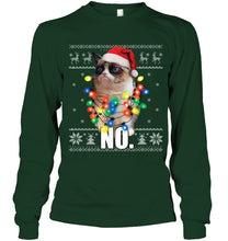 Load image into Gallery viewer, Grumpy Cat Ugly Sweater Christmas Lights Shirt Unisex Long Sleeve