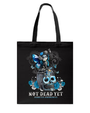 Load image into Gallery viewer, Diabetes Awareness Skull Custom Graphic Tee Basketweave Tote Bag