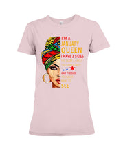 Load image into Gallery viewer, January Queen 3 Sides Horoscopes T-Shirt Ladies Tee