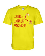 Load image into Gallery viewer, Nice Naughty Ginger Redhead T Shirt Guys V-Neck