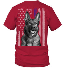 Load image into Gallery viewer, German Shepherd American Flag Veteran Brave Dog Guys Tee