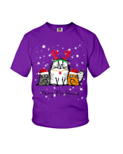Load image into Gallery viewer, Merry Fluffmas Cute Cats Gift For Cat Lovers Youth Tee