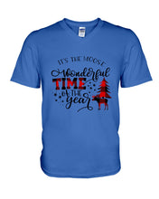 Load image into Gallery viewer, Funny Moose Wonderful Time Christmas Gift For Family Guys V-Neck