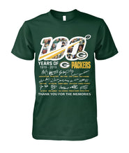 Load image into Gallery viewer, 100 Years Of Greenbay Packers T-Shirt Guys Tee