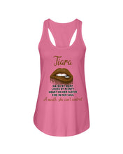 Load image into Gallery viewer, Tiara A Mouth She Can't Control Quote Name T-Shirt Ladies Flowy Tank