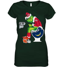 Load image into Gallery viewer, Funny Grinch Kansas Chief Christmas Gift Tee Ladies V-Neck