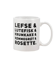Load image into Gallery viewer, Lefse Lutefisk Krumkake Quote T-Shirt Gift Mug