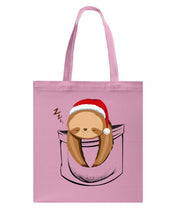 Load image into Gallery viewer, Pocket Slothmas Christmas Gift Funny T-Shirt Basketweave Tote Bag