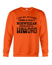 Load image into Gallery viewer, Attitude From Crazy Norwegian Dad Norway Love T-Shirt For Dad Sweatshirt