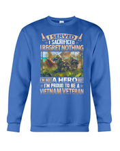 Load image into Gallery viewer, Vietnam Vetera Regret Nothing Black T-Shirt Sweatshirt