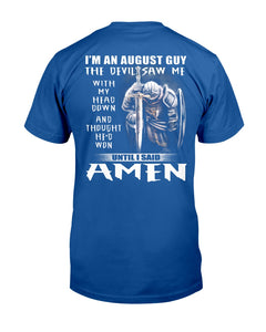 August Guy Amen Birthday Gift For Christian Guys Tee