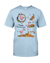 Load image into Gallery viewer, Flamingo Happy Thanksgiving Guys Tee