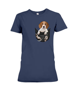 Beagle In The Pocket Funny T-Shirt Ladies Tee