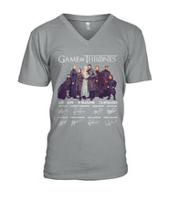 Load image into Gallery viewer, Game Of Throne Autograph 8 Years Anniversary T-Shirtr Guys V-Neck