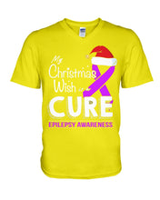 Load image into Gallery viewer, Epilepsy Awareness - My Christmas Wish Is A Cure Guys V-Neck