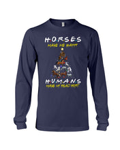 Load image into Gallery viewer, Horses Make Me Happy Christmas Tree Gift For Horse Lovers Unisex Long Sleeve