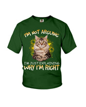 Load image into Gallery viewer, Cat Lovers T-Shirt Not Arguing Just Explaining Youth Tee