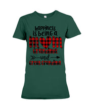 Load image into Gallery viewer, Happiness Is Being A Mom Grandma And Great Grandma Ladies Tee