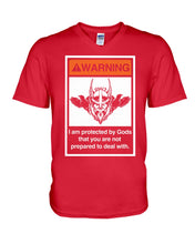Load image into Gallery viewer, Viking Warning Funny T-Shirt Guys V-Neck