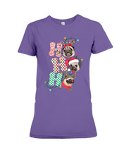 Load image into Gallery viewer, Pug Lover Christmas Hohoho Funny T-Shirt Ladies Tee